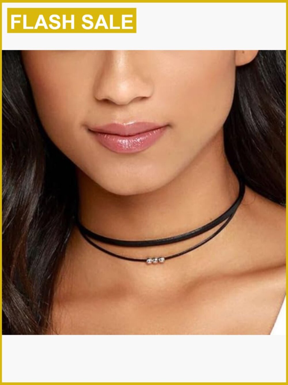Adjustable Layered Velvet Lace Collar Necklace, Goth Jewelry - Picture 4 of 7